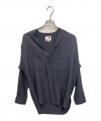 ikijiイキジ）の古着「ウールリネンプルオーバー」｜ネイビー