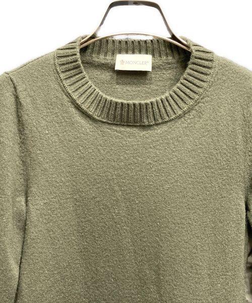 MONCLER（モンクレール）MONCLER (モンクレール) ヴァージン ウール ドッキング ニット カーキ サイズ:Mの古着・服飾アイテム