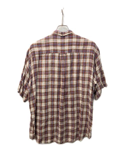 PAPAS（パパス）PAPAS (パパス) リネン半袖シャツ レッド サイズ:Lの古着・服飾アイテム
