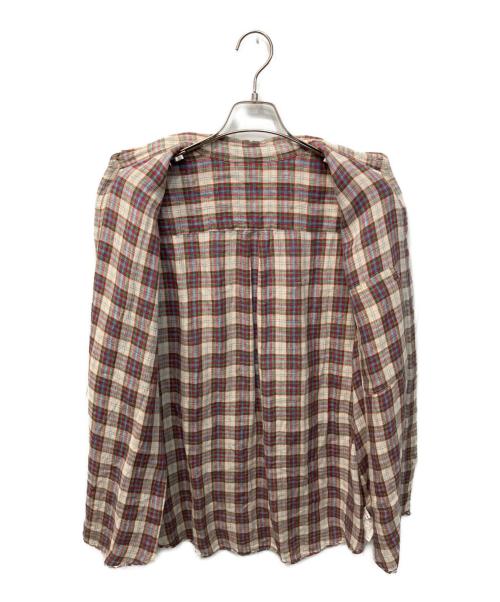 PAPAS（パパス）PAPAS (パパス) リネン半袖シャツ レッド サイズ:Lの古着・服飾アイテム