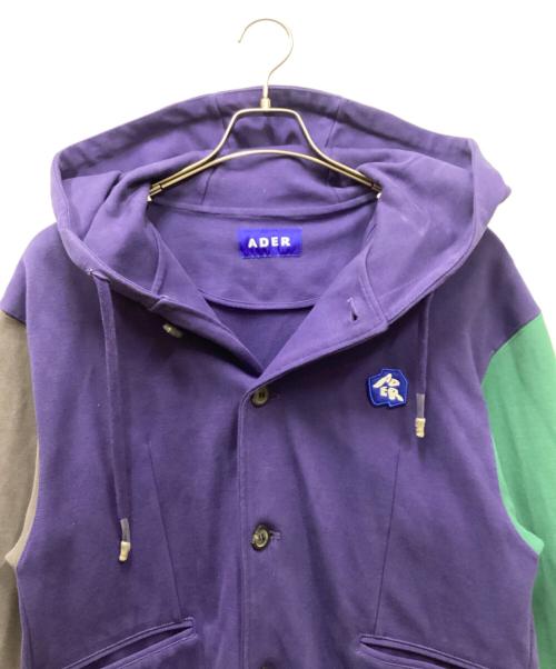 ADER error（アーダーエラー）ADER error (アーダーエラー) Button Front Hoodie パープル サイズ:A2の古着・服飾アイテム
