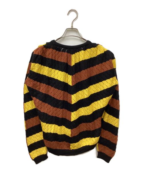 MSGM（エムエスジーエム）MSGM (エムエスジーエム) ニットカーディガン ブラック×イエロー サイズ:Sの古着・服飾アイテム