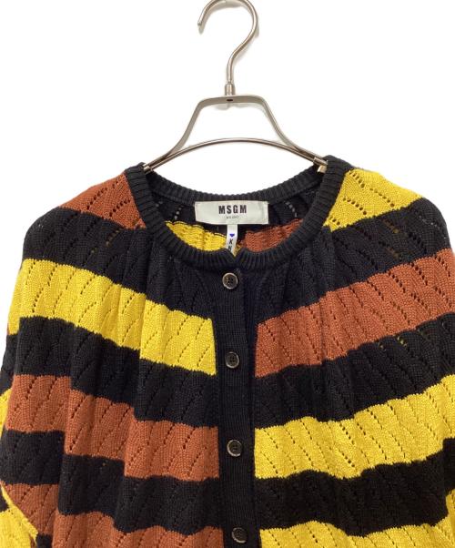 MSGM（エムエスジーエム）MSGM (エムエスジーエム) ニットカーディガン ブラック×イエロー サイズ:Sの古着・服飾アイテム