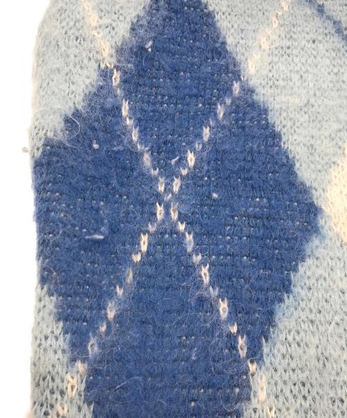 Needles（ニードルズ）Needles (ニードルズ) Mohair Cardigan Argyle(モヘヤ カーディガン アーガイル) ブルー サイズ:Mの古着・服飾アイテム