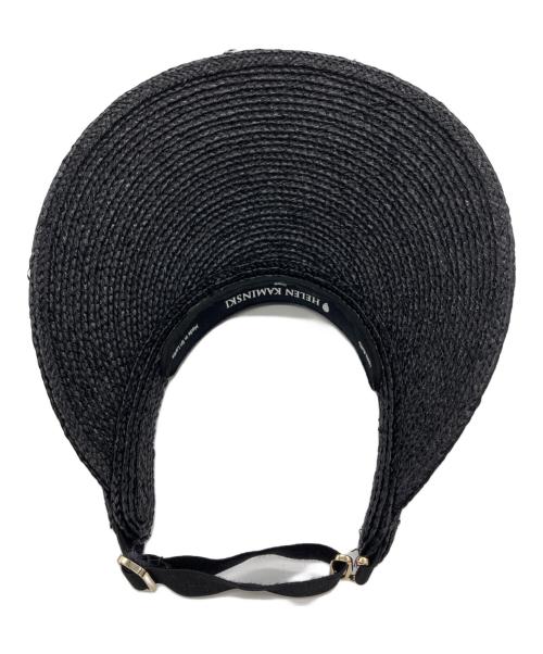 HELEN KAMINSKI（ヘレンカミンスキー）HELEN KAMINSKI (ヘレンカミンスキー) ラフィアサンバイザー ブラック サイズ:-の古着・服飾アイテム