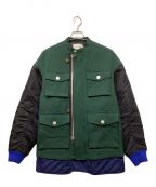 ENFOLDエンフォルド）の古着「Fine Woolギャバ ミリタリーコート」｜グリーン