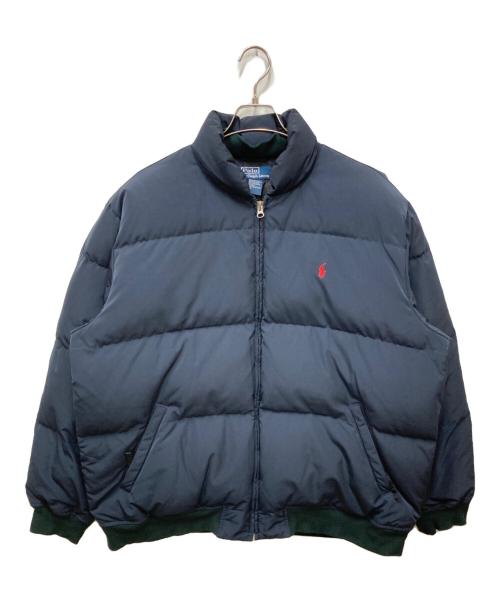 POLO RALPH LAUREN（ポロ・ラルフローレン）POLO RALPH LAUREN (ポロ・ラルフローレン) ロゴ刺繍ダウンジャケット ネイビー サイズ:XLの古着・服飾アイテム