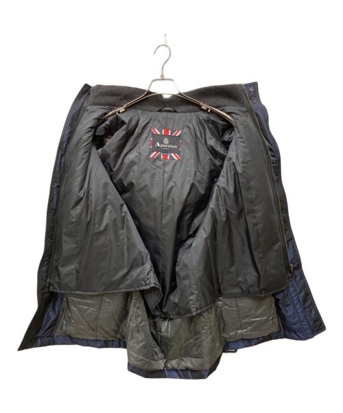 Aquascutum（アクアスキュータム）Aquascutum (アクアスキュータム) シルバーフォックスファー玉虫地ダウンコート ブルー サイズ:Mの古着・服飾アイテム