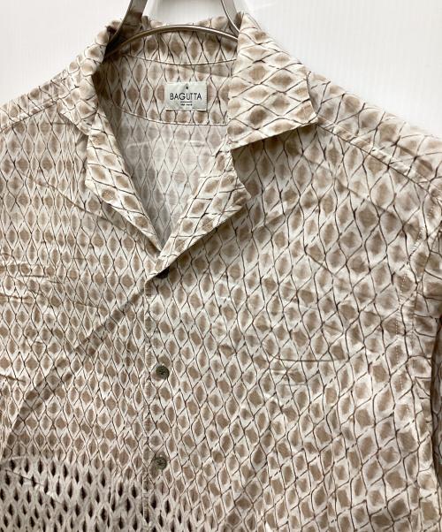 Bagutta（バグッタ）BAGUTTA (バグッタ) オープンカラーシャツ ベージュ サイズ:Mの古着・服飾アイテム