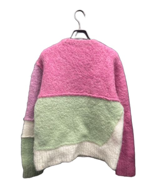 blackmeans（ブラックミーンズ）blackmeans (ブラックミーンズ) ONO YUKINORI (オノユキノリ) モヘアニット ピンク×グリーン サイズ:1の古着・服飾アイテム