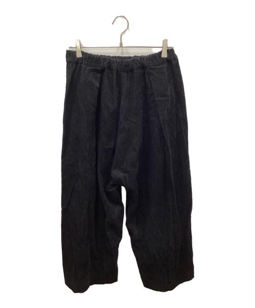 mizuiro-ind（ミズイロインド）mizuiro-ind (ミズイロインド) コーデュロイワイドパンツ ブラック サイズ:FREEの古着・服飾アイテム