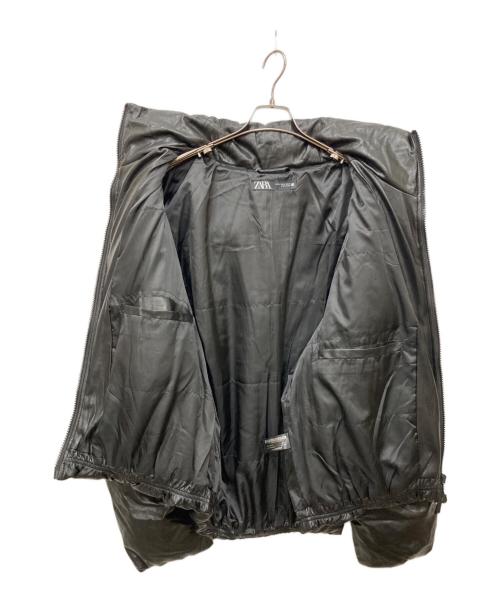 ZARA（ザラ）ZARA (ザラ) Puffer Jacket/フェイクレザー中綿ジャケット ブラック サイズ:XLの古着・服飾アイテム