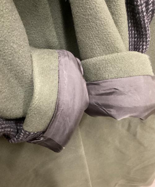 UNITED TOKYO（ユナイテッドトーキョー）UNITED TOKYO (ユナイテッドトーキョー) バッグチェックフレアコート グリーンの古着・服飾アイテム