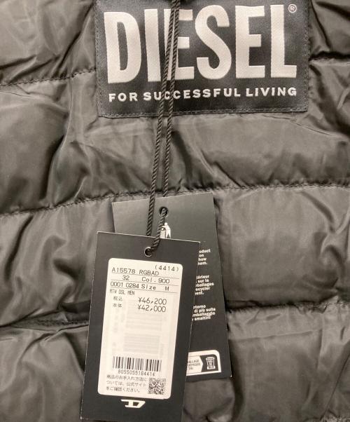 DIESEL（ディーゼル）DIESEL (ディーゼル) W-DWAIN-VEST/ラバーロゴパッチ中綿ベスト ブラック サイズ:M 未使用品の古着・服飾アイテム