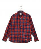 uniform experimentユニフォームエクスペリメント）の古着「バックロゴチェックシャツ」｜レッド