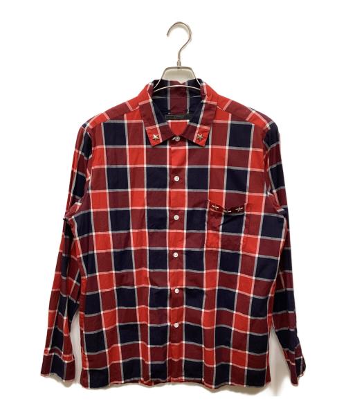 SOPHNET.（ソフネット）SOPHNET. (ソフネット) スタースタッズチェックシャツ レッド サイズ:Mの古着・服飾アイテム