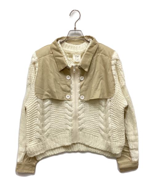 S/ile（シール）S/ile (シール) サプリメントニットブルゾン ホワイト サイズ:S 未使用品の古着・服飾アイテム