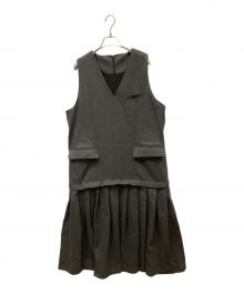 colorer（クロレ）の古着「V-neck designed jumper skirt/Ｖネックデザインジャンパースカート」｜グレー
