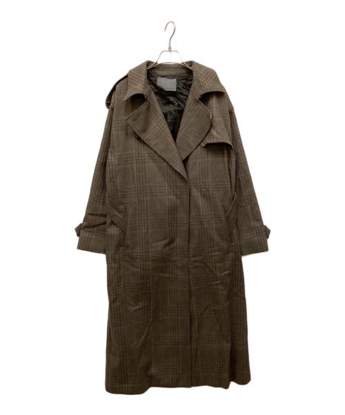 uncrave（アンクレイヴ）uncrave (アンクレイヴ) クラシックチェックトレンチコート ブラウン サイズ:2の古着・服飾アイテム