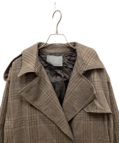 uncrave（アンクレイヴ）uncrave (アンクレイヴ) クラシックチェックトレンチコート ブラウン サイズ:2の古着・服飾アイテム
