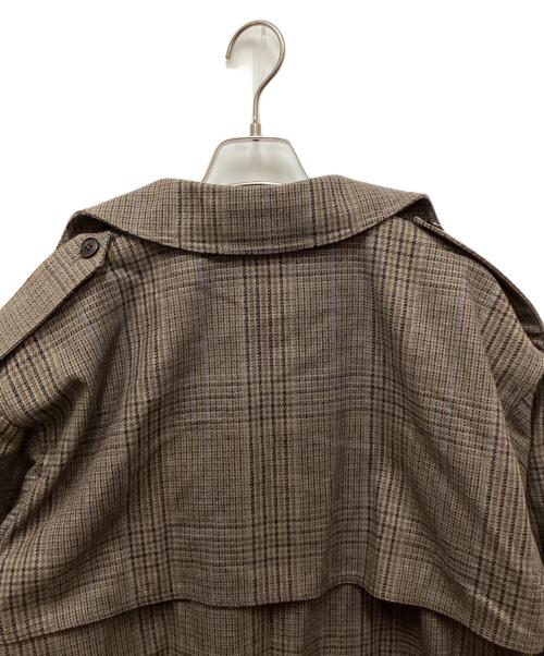 uncrave（アンクレイヴ）uncrave (アンクレイヴ) クラシックチェックトレンチコート ブラウン サイズ:2の古着・服飾アイテム