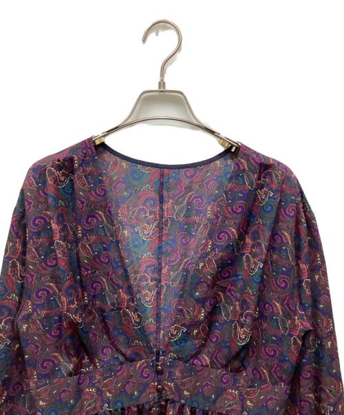 green label relaxing（グリーンレーベルリラクシング）green label relaxing (グリーンレーベルリラクシング) ペイズリーマキシ ワンピース パープル サイズ:FREEの古着・服飾アイテム