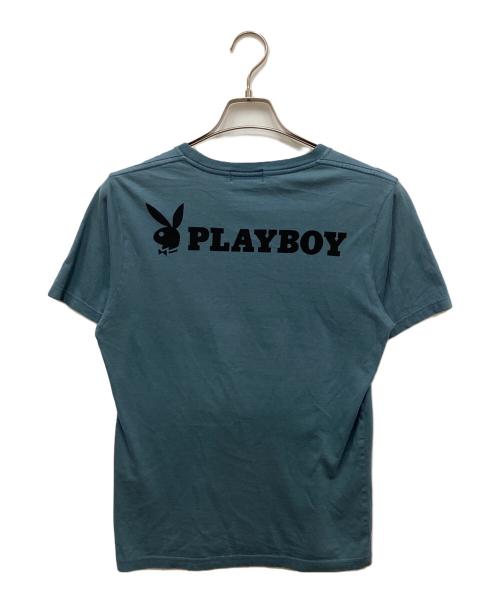 Hysteric Glamour（ヒステリックグラマー）Hysteric Glamour (ヒステリックグラマー) PLAY BOY (プレイボーイ) コラボプリントTシャツ ブルー サイズ:Sの古着・服飾アイテム