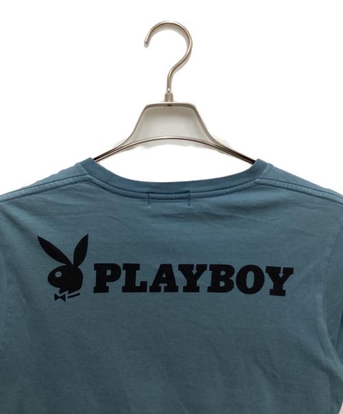Hysteric Glamour（ヒステリックグラマー）Hysteric Glamour (ヒステリックグラマー) PLAY BOY (プレイボーイ) コラボプリントTシャツ ブルー サイズ:Sの古着・服飾アイテム