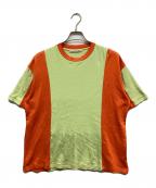 Acne studiosアクネ ストゥディオス）の古着「切替Tシャツ」｜グリーン×オレンジ