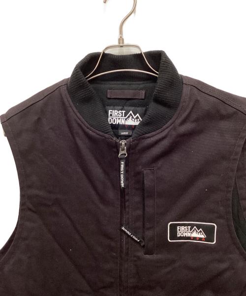 FIRST DOWN（ファーストダウン）FIRST DOWN (ファーストダウン) 難燃ダックベスト ブラック サイズ:Lの古着・服飾アイテム