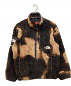 SUPREME×THE NORTH FACEシュプリーム×ザ ノース フェイス）の古着「Bleached Denim Print Fleece Jacket」｜ブラック