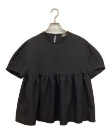 BALLSEY（ボールジィ）の古着「ペイズリーマトラッセ ペプラムブラウス」｜ブラック