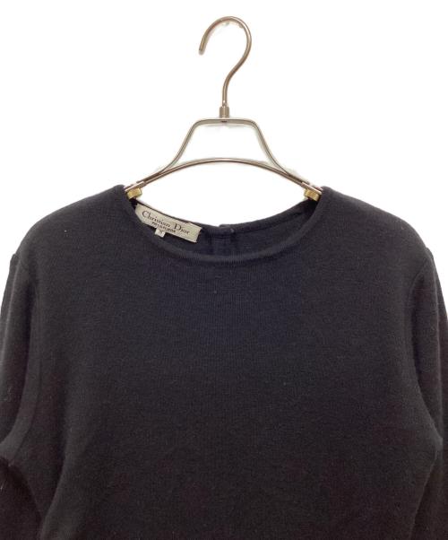 Christian Dior（クリスチャン ディオール）Christian Dior (クリスチャン ディオール) パネル切替ニットワンピース ブラック サイズ:Mの古着・服飾アイテム