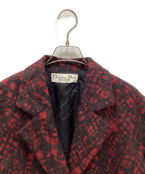 Christian Dior（クリスチャン ディオール）Christian Dior (クリスチャン ディオール) 3Bジャガードテーラードジャケット レッド サイズ:表記無の古着・服飾アイテム