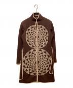 Sybillaシビラ）の古着「サークル刺繍スタンドカラーコート」｜ブラウン
