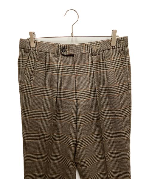 Burberry's（バーバリー）Burberry's (バーバリーズ) チェック柄スラックス ブラウン サイズ:38の古着・服飾アイテム
