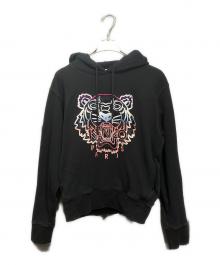 KENZO（ケンゾー）の古着「TIGER LOGO HOODIE/タイガーロゴ刺繍フーディー」｜ブラック