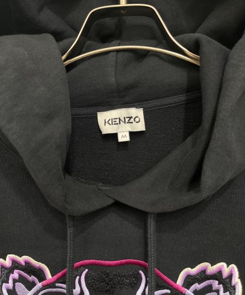 KENZO（ケンゾー）KENZO (ケンゾー) TIGER LOGO HOODIE/タイガーロゴ刺繍フーディー ブラック サイズ:Mの古着・服飾アイテム
