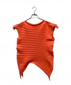 PLEATS PLEASEプリーツプリーズ）の古着「CHILI KNIT TOP」｜オレンジ