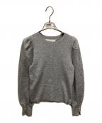 NOLLEY'S sophiノーリーズソフィー）の古着「袖口パールクルーネックプルオーバーニット」｜グレー