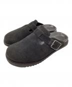 SLOW&COスロウアンドコー）の古着「cross sandal/suede/クロスサンダル（スウェード）」｜ブラック