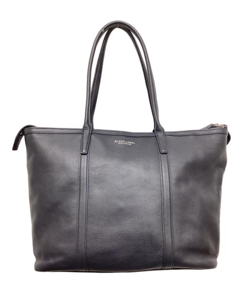 BLACK LABEL CRESTBRIDGE（ブラックレーベル クレストブリッジ）BLACK LABEL CRESTBRIDGE (ブラックレーベル クレストブリッジ) レザートートバッグ ネイビーの古着・服飾アイテム