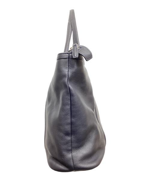 BLACK LABEL CRESTBRIDGE（ブラックレーベル クレストブリッジ）BLACK LABEL CRESTBRIDGE (ブラックレーベル クレストブリッジ) レザートートバッグ ネイビーの古着・服飾アイテム