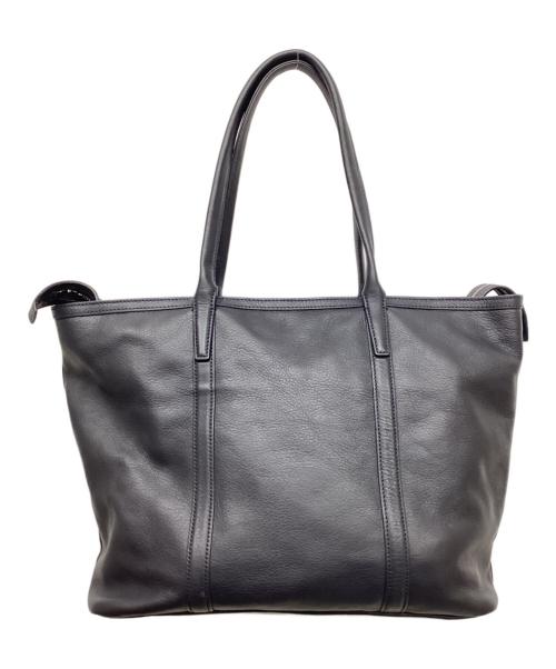 BLACK LABEL CRESTBRIDGE（ブラックレーベル クレストブリッジ）BLACK LABEL CRESTBRIDGE (ブラックレーベル クレストブリッジ) レザートートバッグ ネイビーの古着・服飾アイテム
