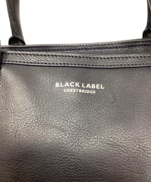 BLACK LABEL CRESTBRIDGE（ブラックレーベル クレストブリッジ）BLACK LABEL CRESTBRIDGE (ブラックレーベル クレストブリッジ) レザートートバッグ ネイビーの古着・服飾アイテム