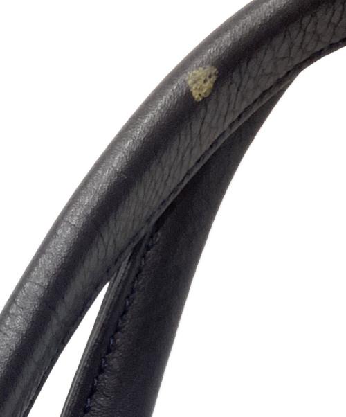 BLACK LABEL CRESTBRIDGE（ブラックレーベル クレストブリッジ）BLACK LABEL CRESTBRIDGE (ブラックレーベル クレストブリッジ) レザートートバッグ ネイビーの古着・服飾アイテム