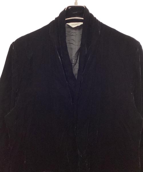 digawel（ディガウェル）DIGAWEL (ディガウェル) ベルベットガウンコート ブラック サイズ:1の古着・服飾アイテム