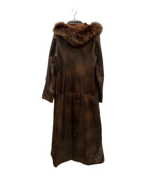 VAERSANE COLLECTION by PETROL（ペトロール）VAERSANE COLLECTION by PETROL (ペトロール) グラデーション加工スーパーロングレザーコート ブラウン サイズ:Mの古着・服飾アイテム