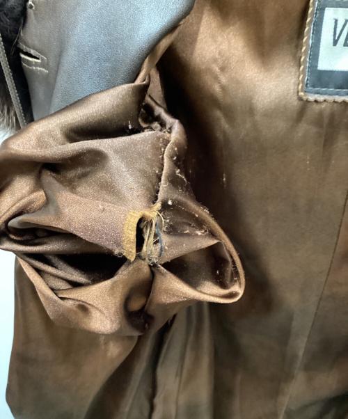 VAERSANE COLLECTION by PETROL（ペトロール）VAERSANE COLLECTION by PETROL (ペトロール) グラデーション加工スーパーロングレザーコート ブラウン サイズ:Mの古着・服飾アイテム