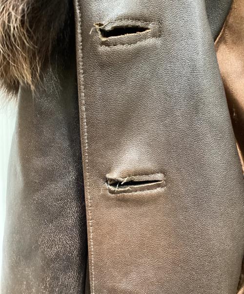 VAERSANE COLLECTION by PETROL（ペトロール）VAERSANE COLLECTION by PETROL (ペトロール) グラデーション加工スーパーロングレザーコート ブラウン サイズ:Mの古着・服飾アイテム